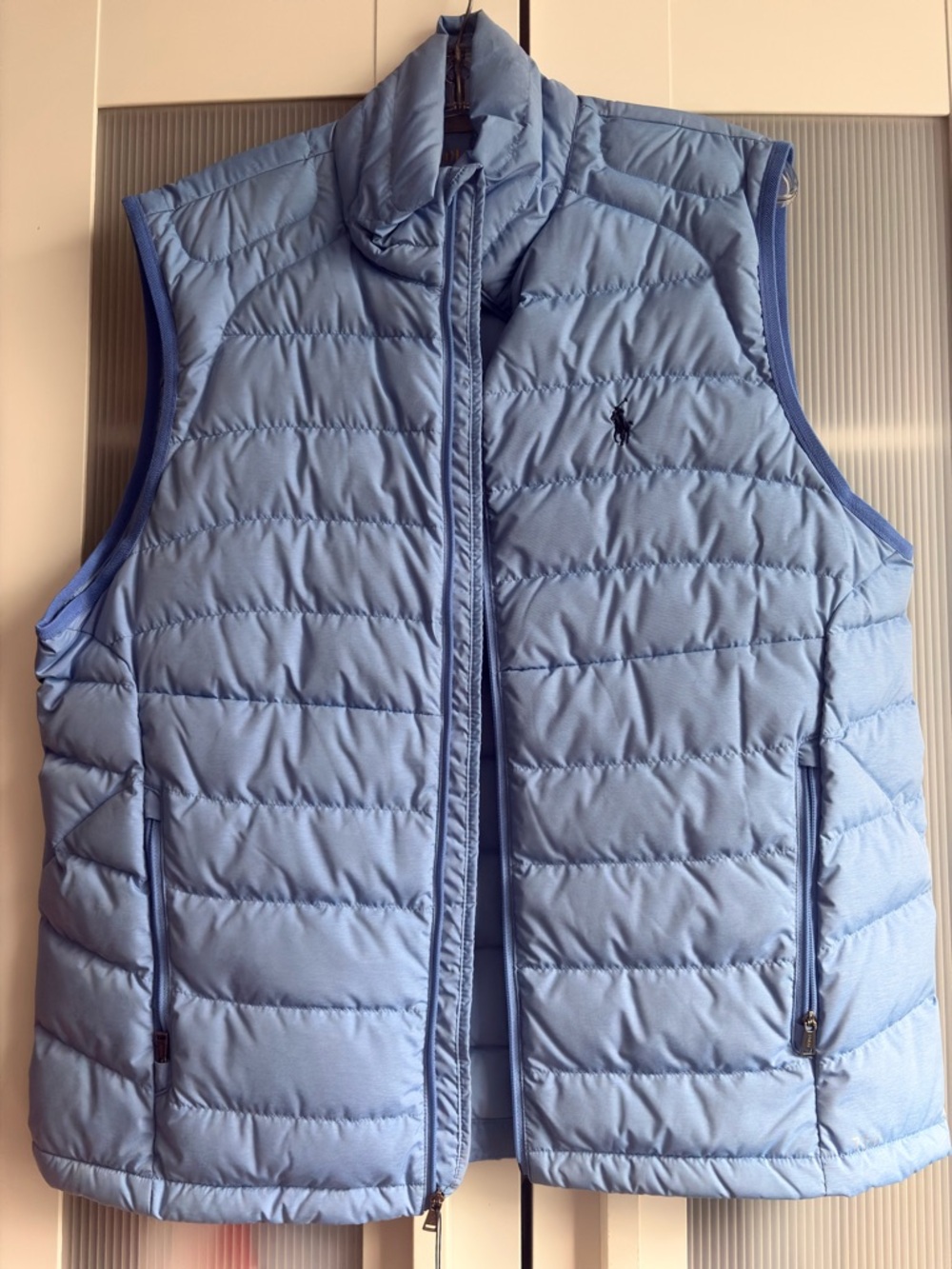 Polo by Ralph Lauren men’s Packable blue puffer Vest zip up large brand new
